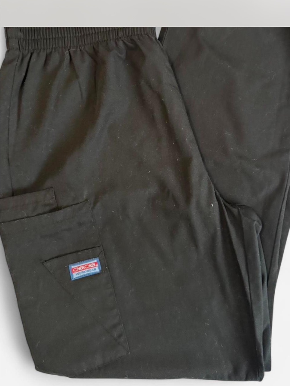 Cherokee Black Women’s Straight Scrub Pants with Elastic Waist